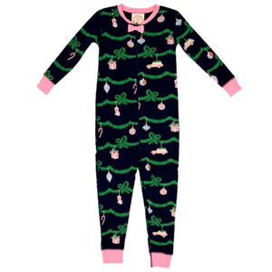 The Beaufort Bonnet Company Girls 12-18M Christmas Pink Green Zip Up One Piece